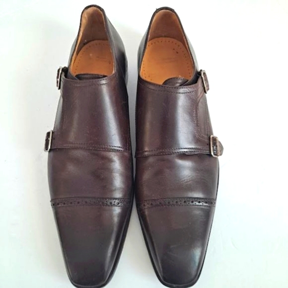 Bata Shoes Bata Italian Double Buckle Monk Strap Burgundy Mens